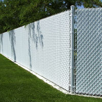 White Fence with Slats